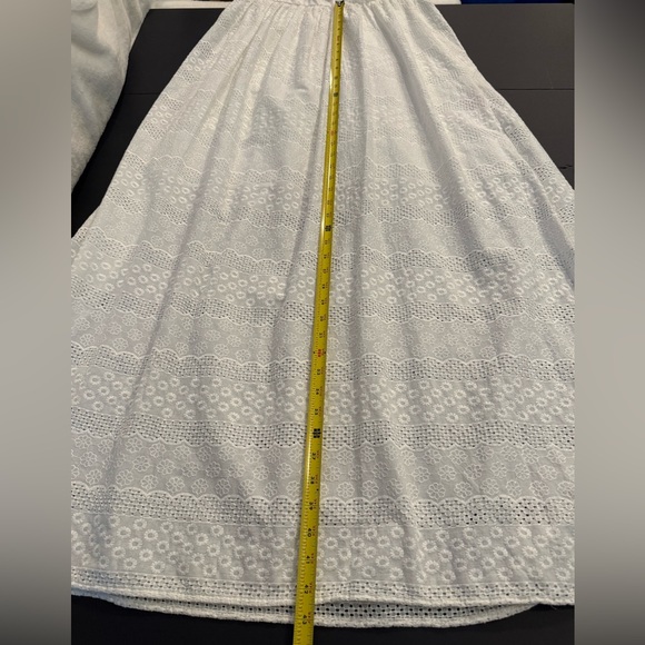 Betsey Johnson White Halter Eyelet Dress Flutter Neckline, Bridal, Wedding, Boho - Picture 16 of 16